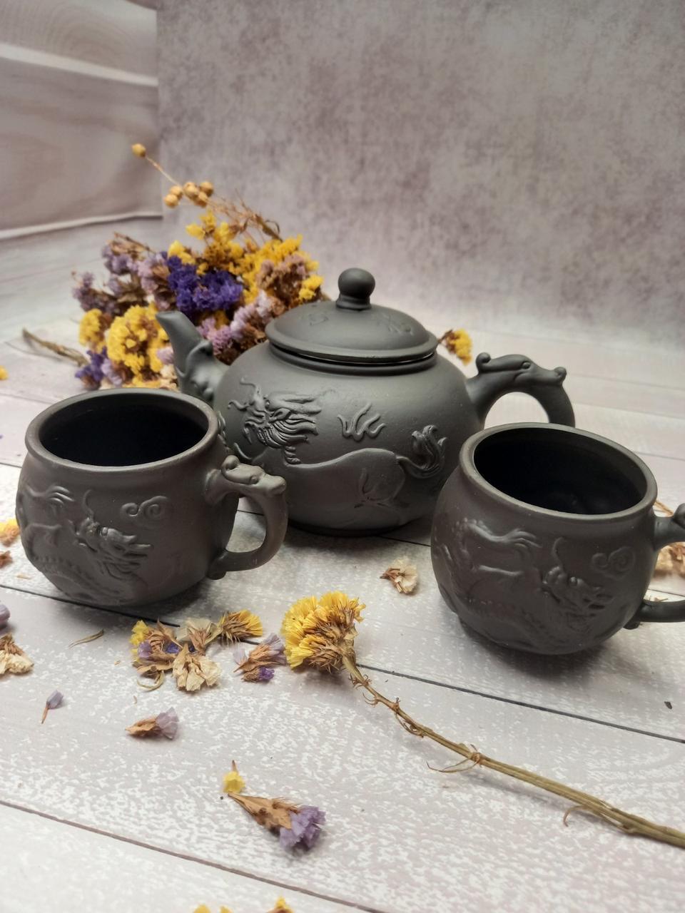 Набор кружек Olens Лун-дракон темный 2 шт. х 200 мл (2686661128) - фото 2