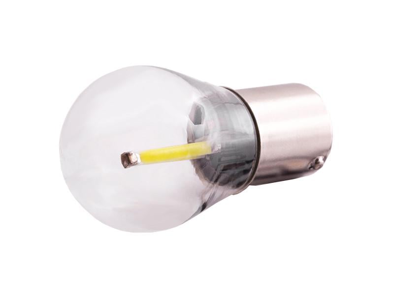 Автолампа светодиодная T25 P21W 1156 стекло 12 В COB-2led Белый (2644)