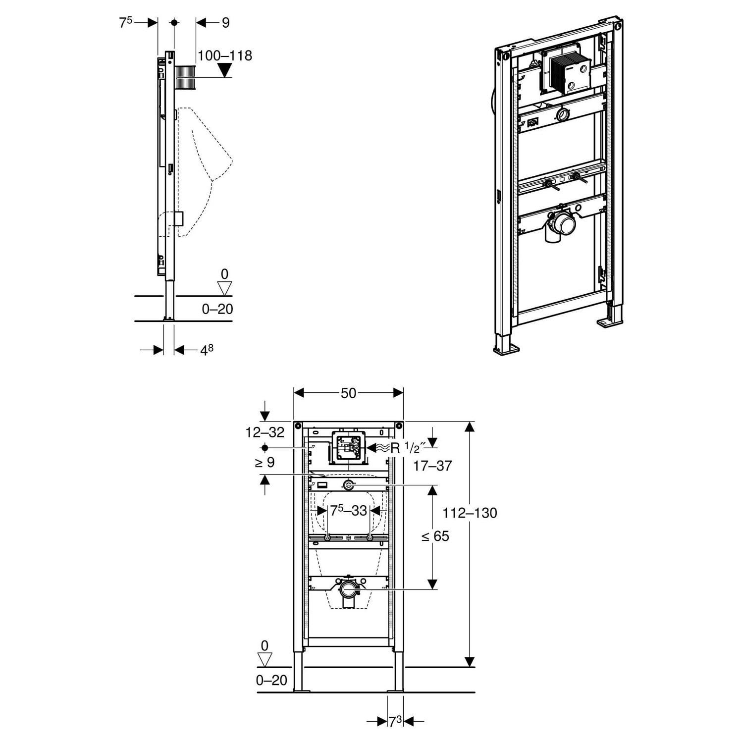 Инсталляционная система для писсуара Geberit Duofix 111.616.00.1 (82085) - фото 2