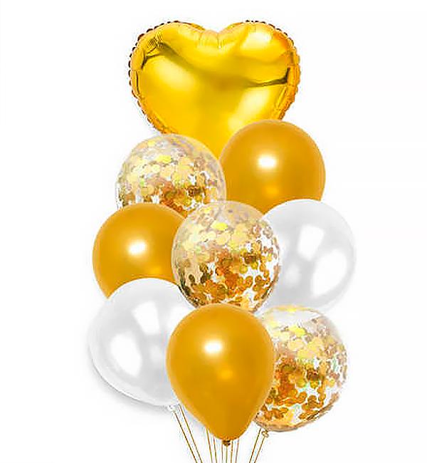 Воздушные шары Mix 9 шт. Gold