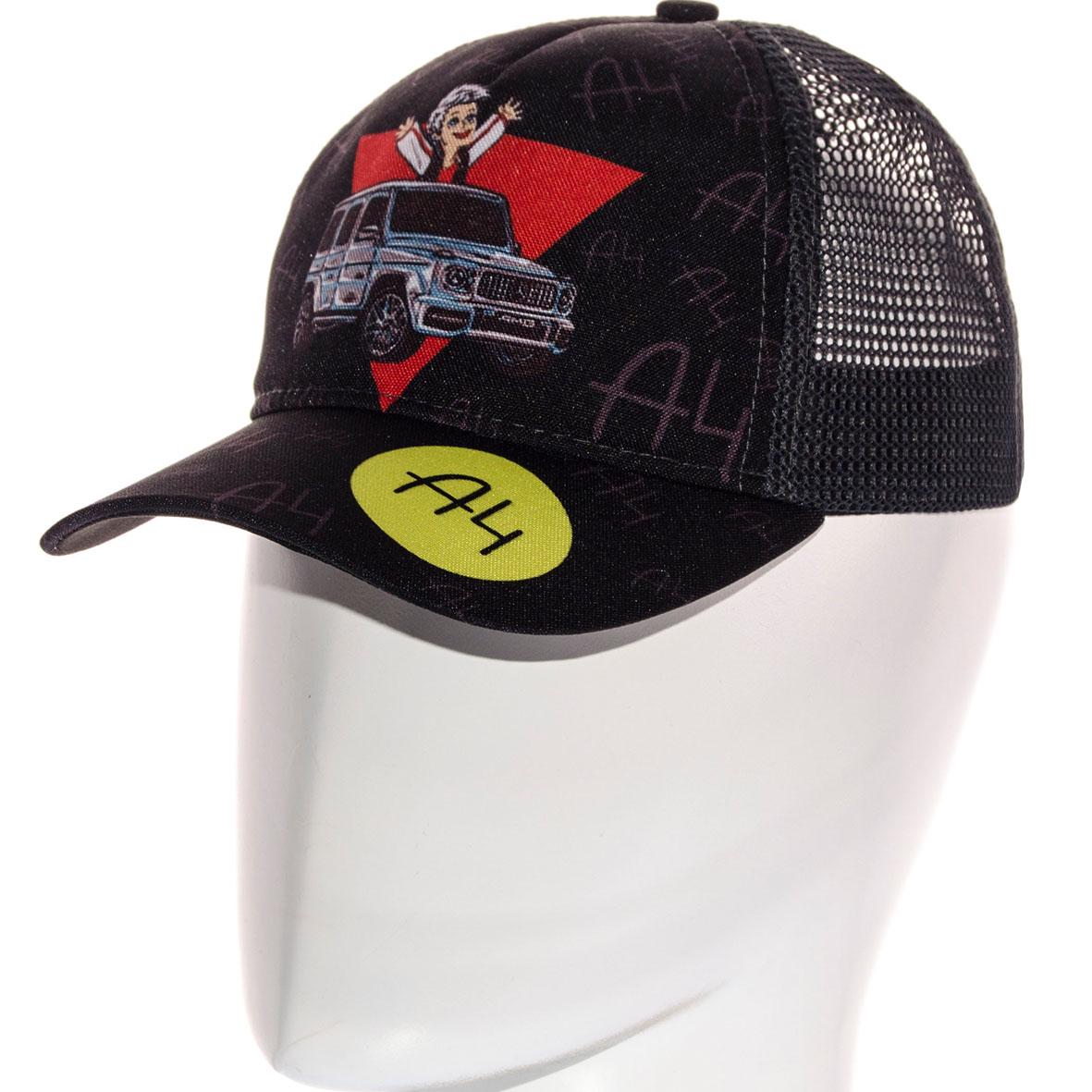 Бейсболка A4 Gelik SUBd21881 детская летняя с регулировкой размера S/р. 53-54 Черный