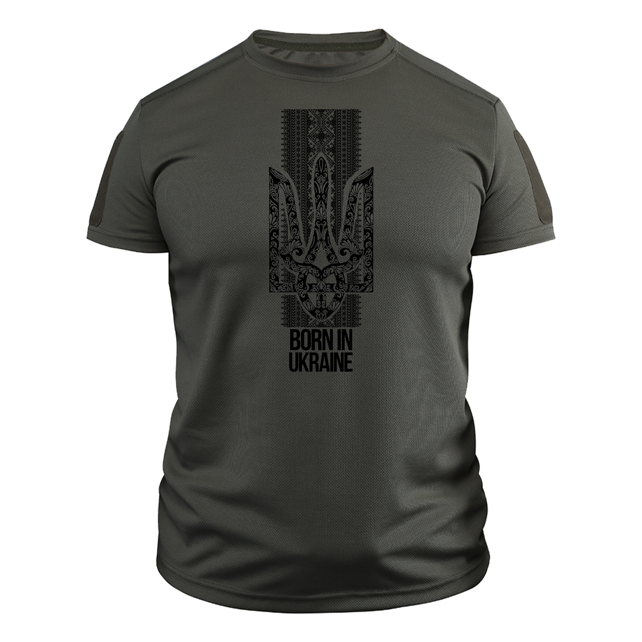 Футболка военная CoolMax "НАРОДЖЕНИЙ В УКРАЇНІ" XXXL Оливковый (TS-C-44-XXXL)