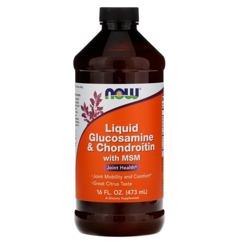 Глюкозамин и хондроитин с метилсульфонилметаном Now Liquid Glucosamine & Chondroitin with MSM 473 ml