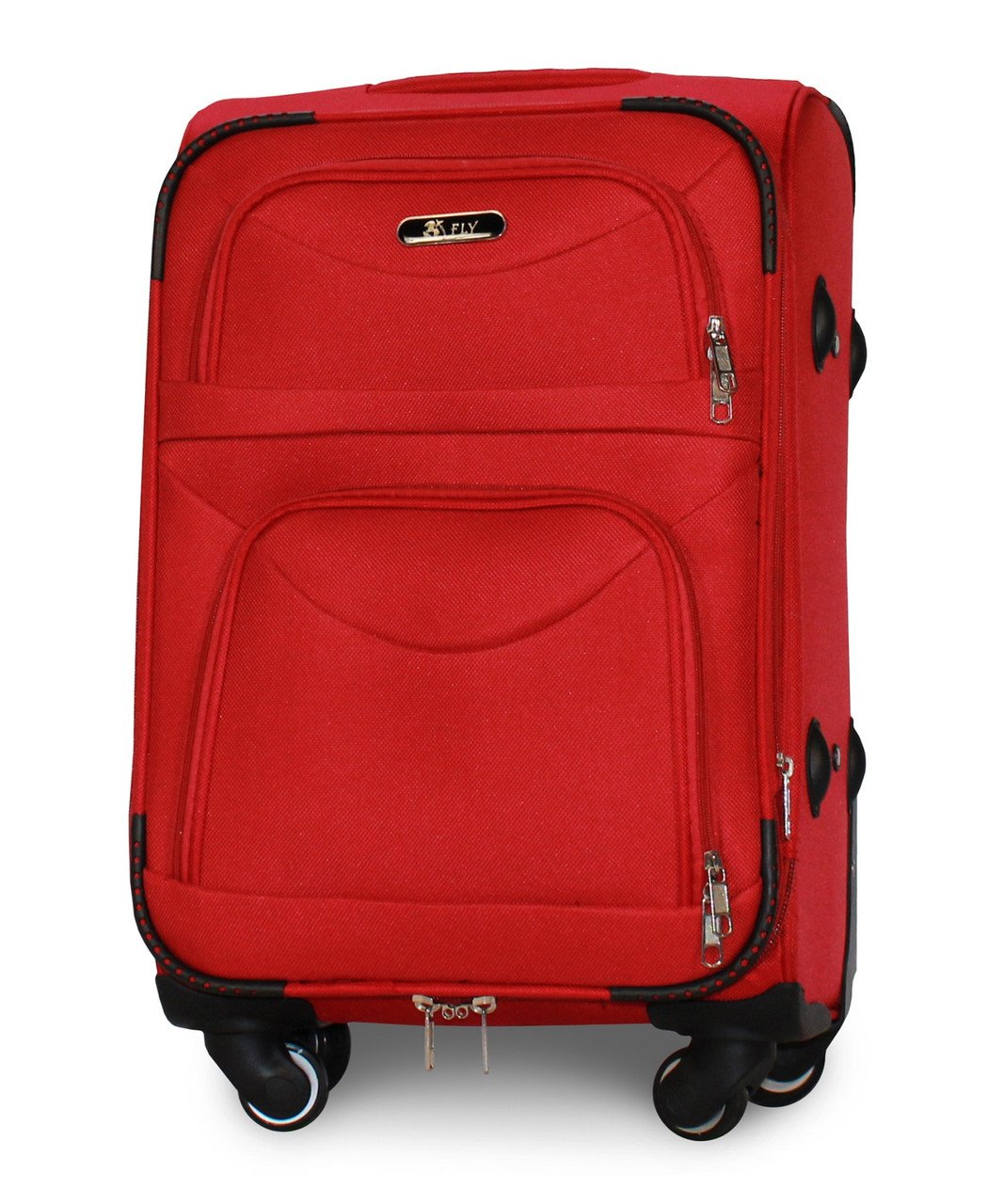 Чемодан ручная кладь Fly 6802 малый на 4 колесах 54х35х22 см Красный