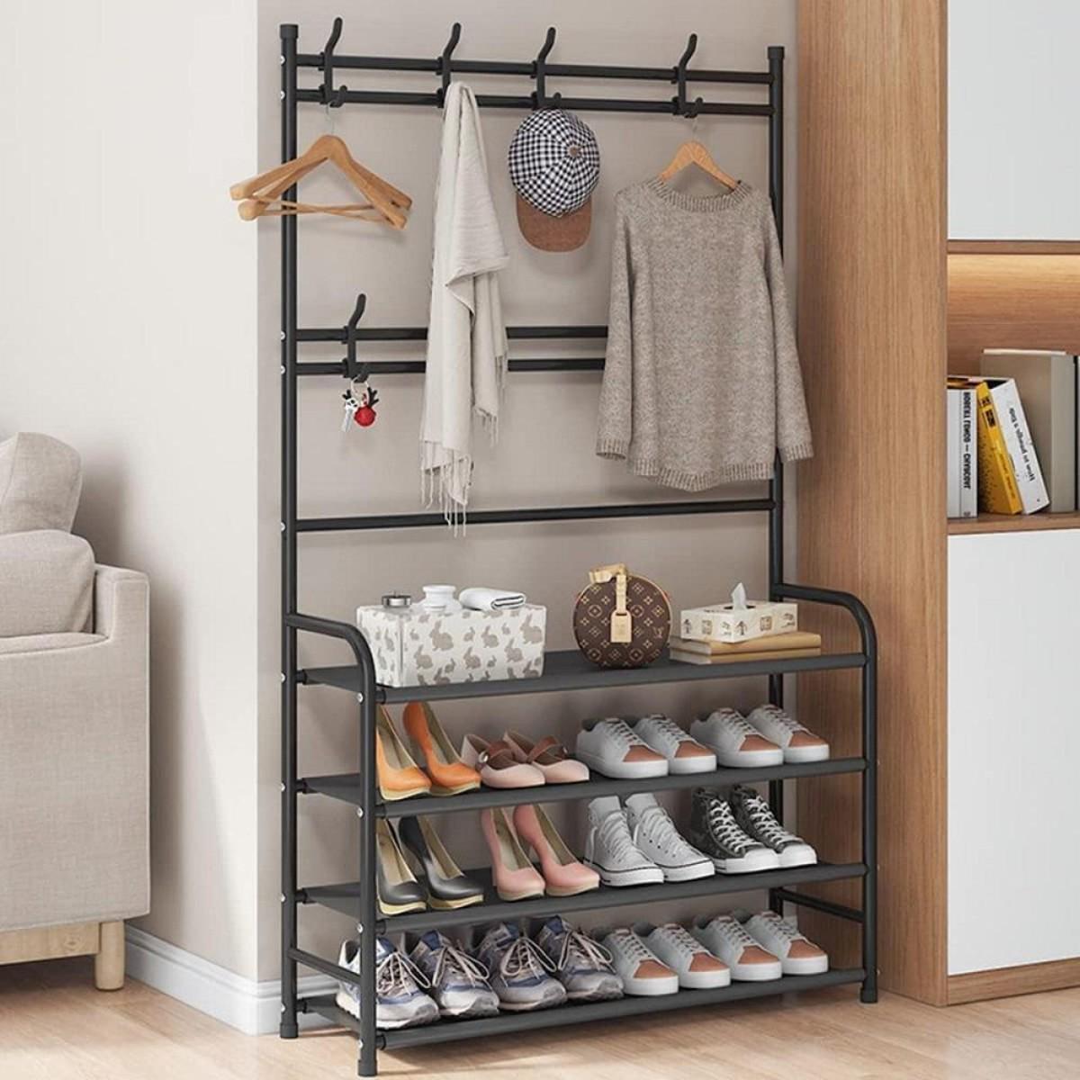 Вешалка-стойка для одежды и обуви Multifunctional Shoe&Hat Rack 80х25,5х170 см (R94054) - фото 2 Вешалка-стойка для одежды и обуви Multifunctional Shoe&Hat Rack 80х25,5х170 см (R94054) - фото 2
