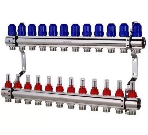 Коллекторный блок с расходомерами KOER KR.1110-12 1"x3/4" (KR2649)