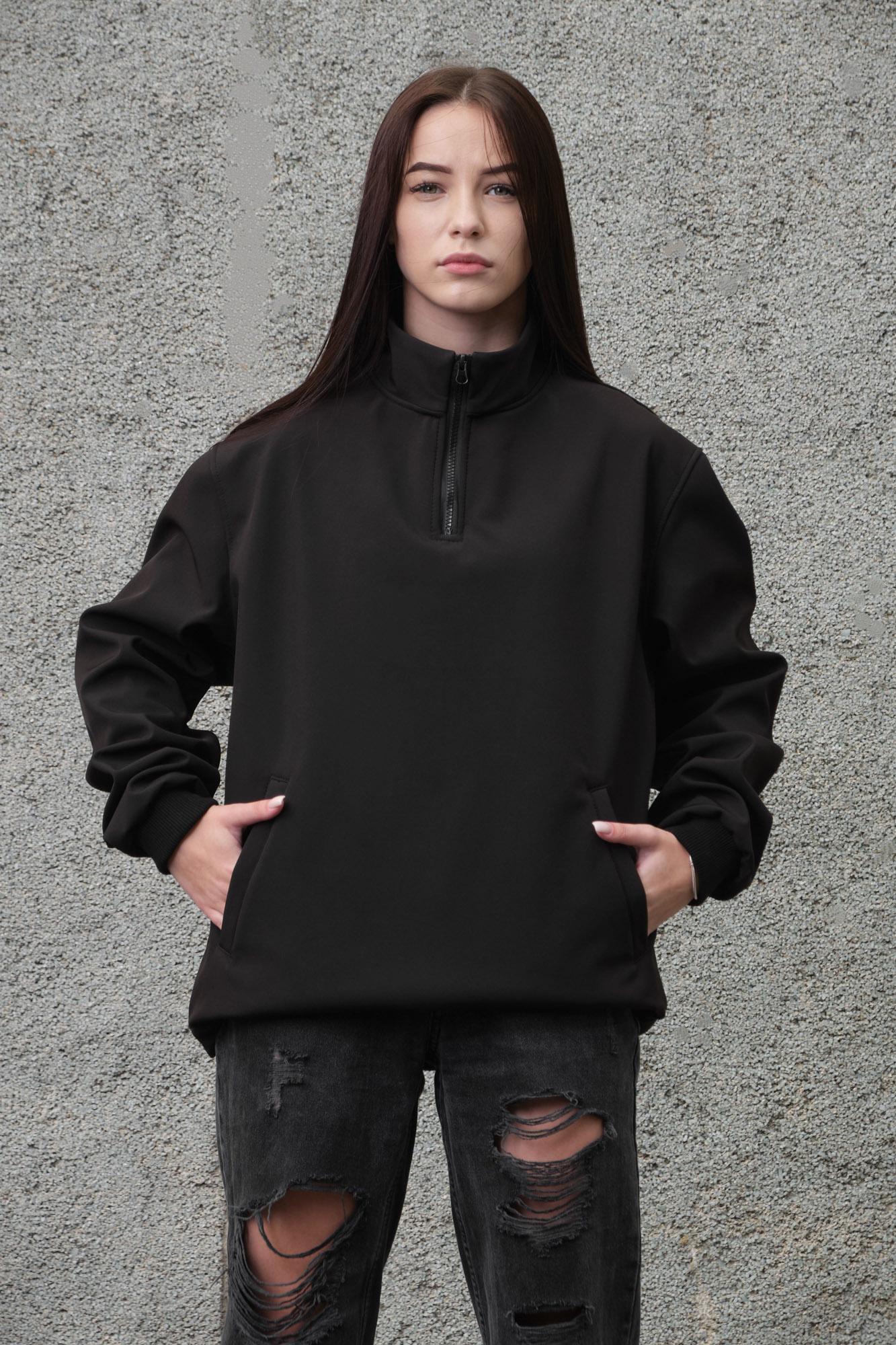 Свитшот анорак женский ветрозащитный Softshell Without Hoverla S/M Black (S/M8049347) - фото 3