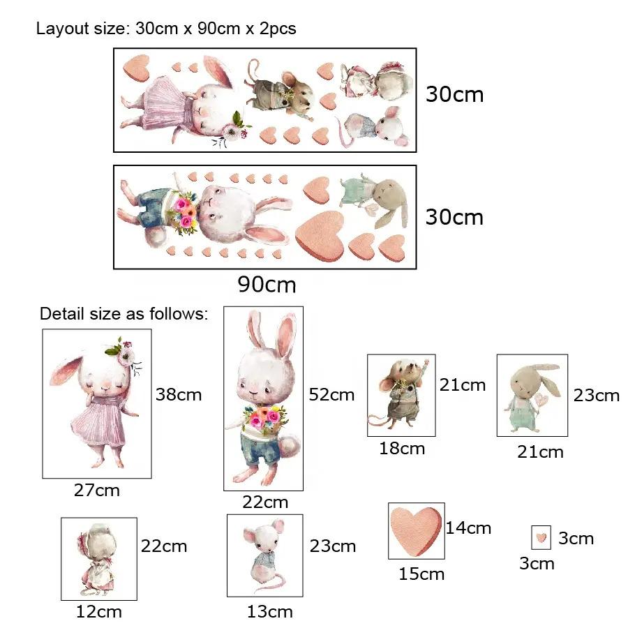 Набір вінілових наклейок Зайчики та мишенята декоративні в дитячу кімнату 2 полотна 30х90 см - фото 2 Набір вінілових наклейок Зайчики та мишенята декоративні в дитячу кімнату 2 полотна 30х90 см - фото 2