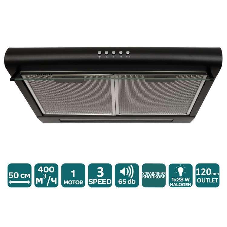 Вытяжка Ventolux ROMA 50 BK LUX - фото 2 Вытяжка Ventolux ROMA 50 BK LUX - фото 2
