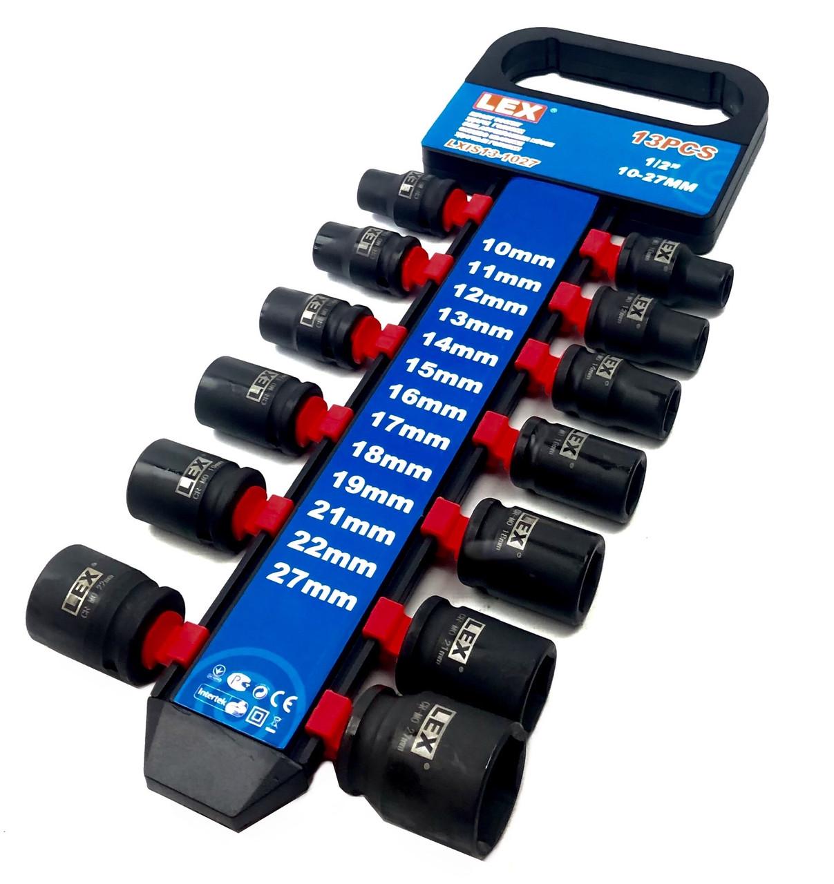 Набор ударных головок LEX 1/2 10-27 мм (LXIS13) - фото 1 Набор ударных головок LEX 1/2 10-27 мм (LXIS13) - фото 1