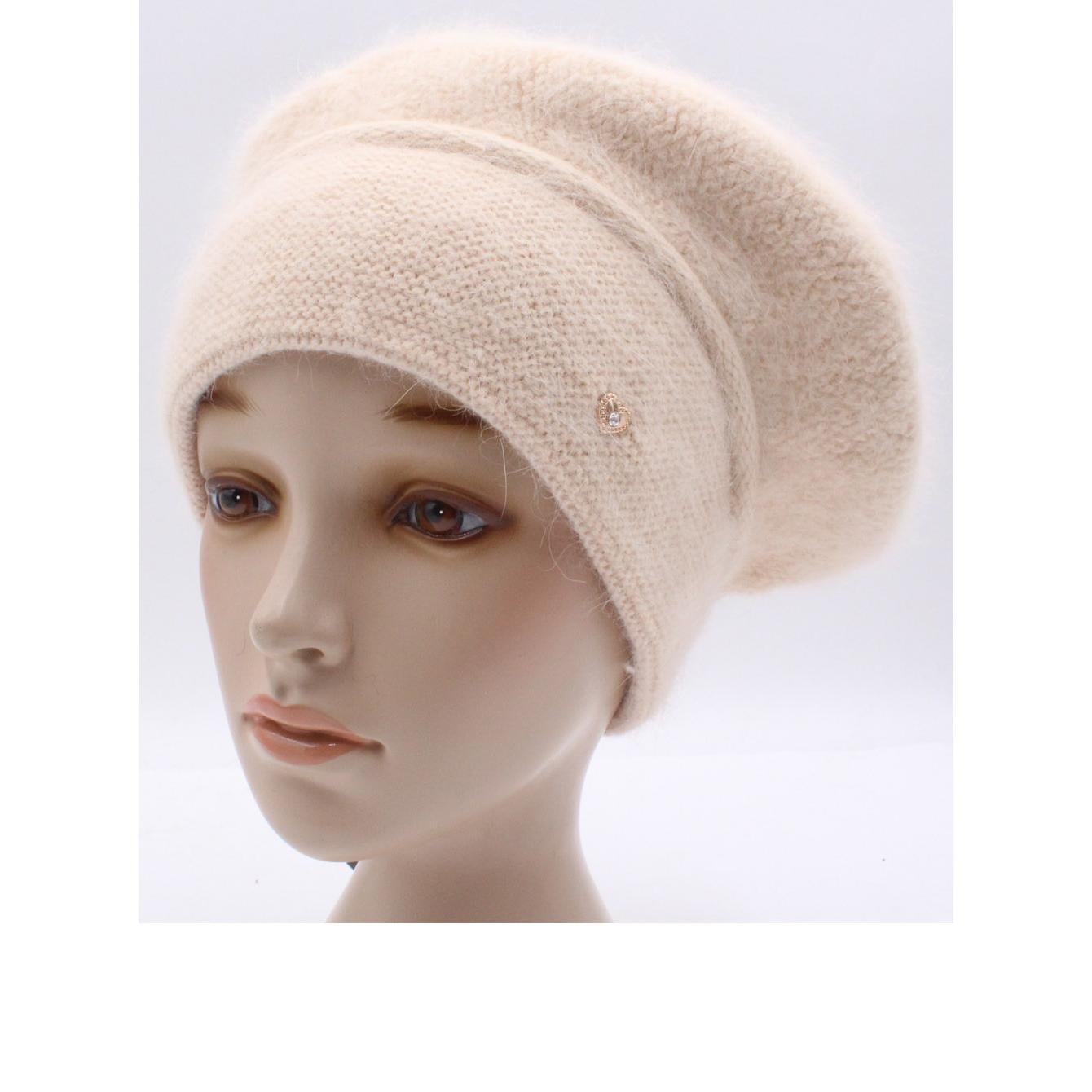 Берет женский двойной ангоровый Leks Жаклин one size Карамель