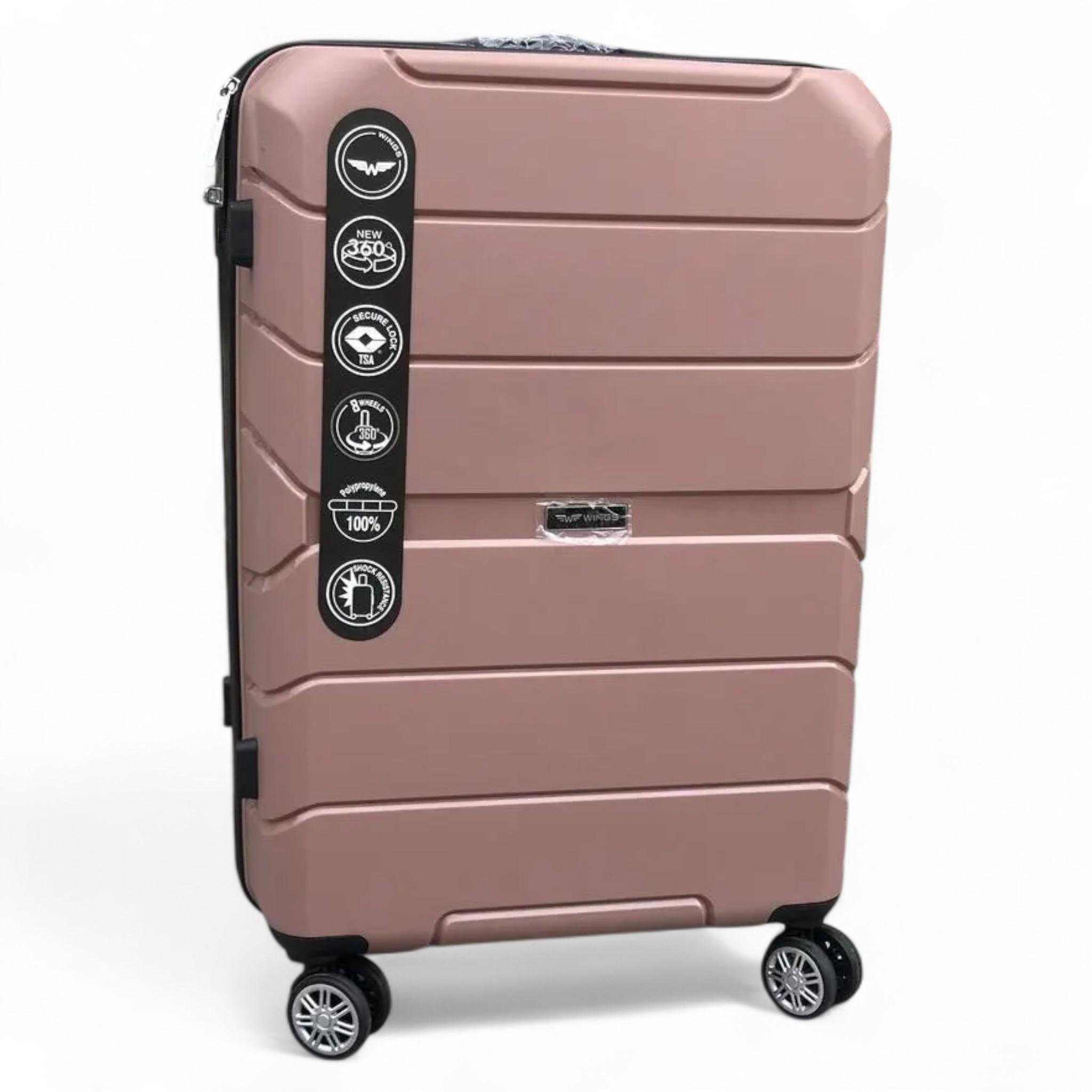 Валіза Wings PP06 поліпропілен на 4-х колесах з кодовим замком L 103 л Rose Gold (S_PP06RoseGoldL)