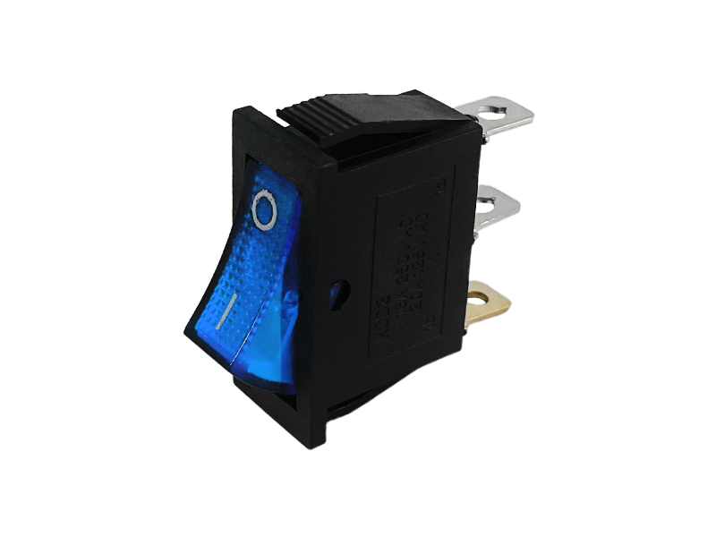 Переключатель с подсветкой Lemanso LSW01 KCD3-102N ON-OFF 16 A 250VAC Синий (6744)