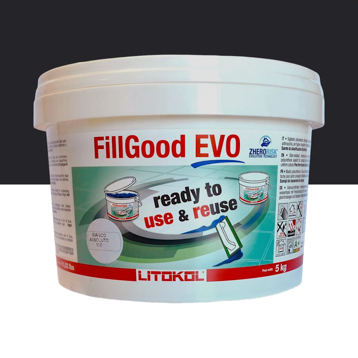 Затирка для швів епоксідна поліуретанова Litokol FillGood EVO 140 5 кг Графітовий