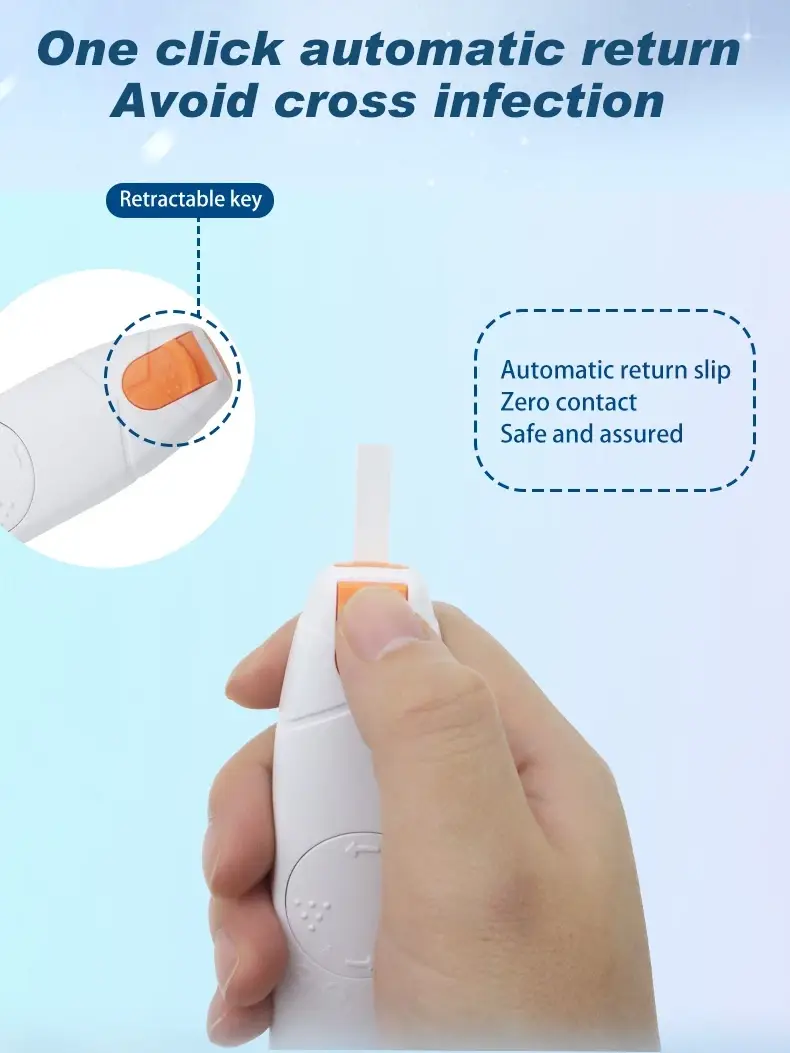 Глюкометр для измерения сахара в крови Blood Glucose Meter JZIKI-W206 с тест-полоски 50 шт. (29379095) - фото 8