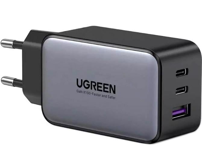 Зарядное устройство для Ugreen CD244 USB-A + 2 x USB-C 65 Вт GaN Tech Fast Charger Серый