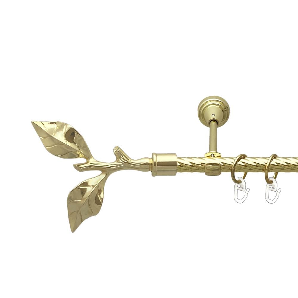 Карниз Orvit Листок Троянди металевий однорядний відкритий скручена труба кільце металеве 16 мм 300 см Золото (00-00024803)