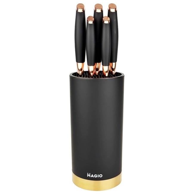 Набор кухонных ножей на подставке Magio MG-1091 5 шт. Black (iz15012)