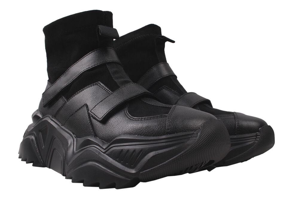 Кроссовки женские Vikonty из эко кожи р. 37 Черный (89-20DHC)