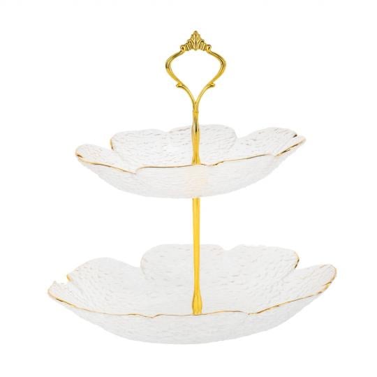 Блюдо 2-х ярусне Elisey Прозорий кварц скляне 24 см Прозорий (135-81-9219-034) - фото 1 Блюдо 2-х ярусне Elisey Прозорий кварц скляне 24 см Прозорий (135-81-9219-034) - фото 1