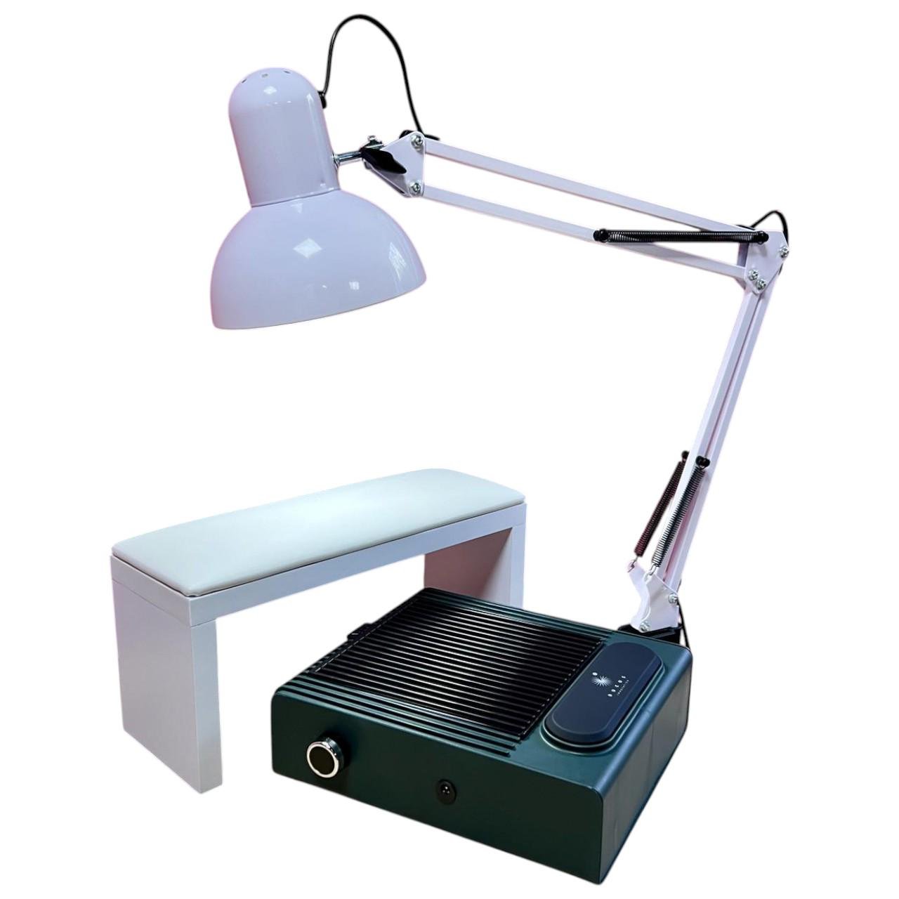 Маникюрный набор BUCOS 3в1 лампа/подлокотник/вытяжка Белый/Зеленый (2003929850)