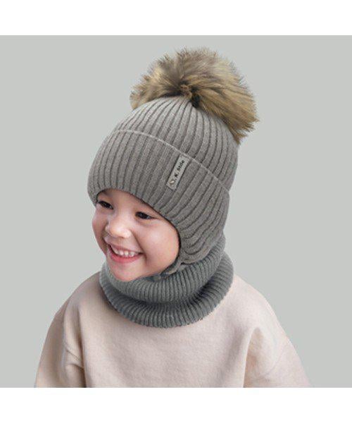 Комплект шапка с шарфом детский Elf Фридрих р. 50 Серый (OK001744)