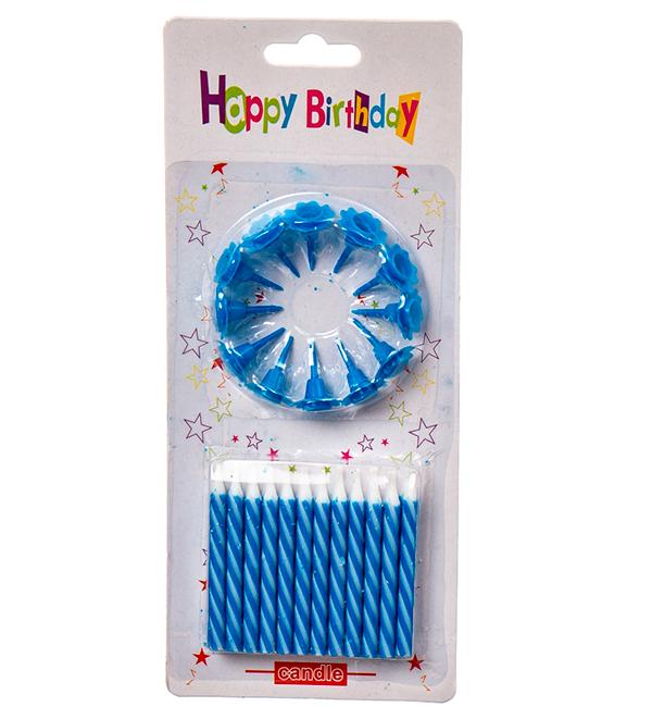 Свечи в торт Classic набор 24 шт. Blue