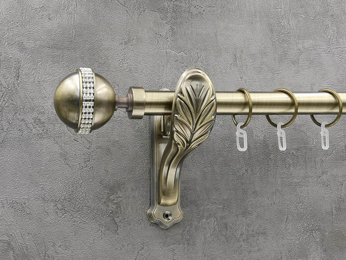 Карниз Quadrum Авея гладкая штанга одинарный ретро 25 мм 240 см Антик (262043866)