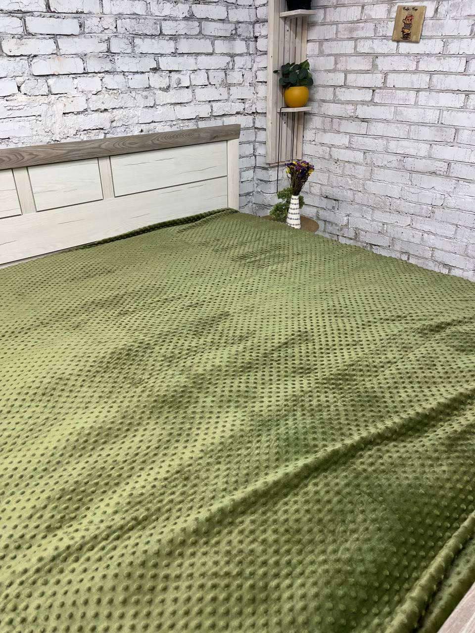 Плед флисовый 160х215 см Оливковый (Д-mur-flis-pled-002) - фото 3