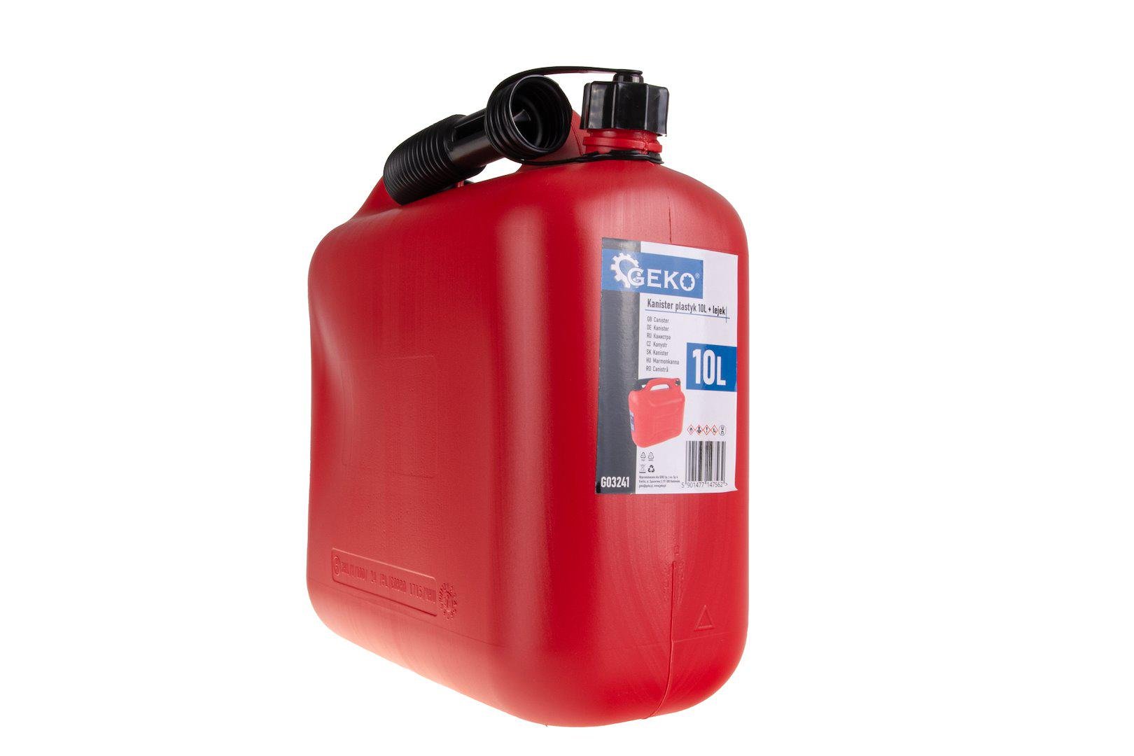 Каністра Geko для паливо-мастильних матеріалів пластикова 10 л Червоний (G03241) - фото 2 Каністра Geko для паливо-мастильних матеріалів пластикова 10 л Червоний (G03241) - фото 2