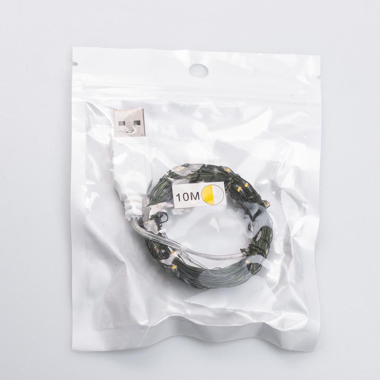 Гірлянда Роса нитка 100 LED від USB 10 м Зелений/Жовтий (USB100L10MGY) - фото 3