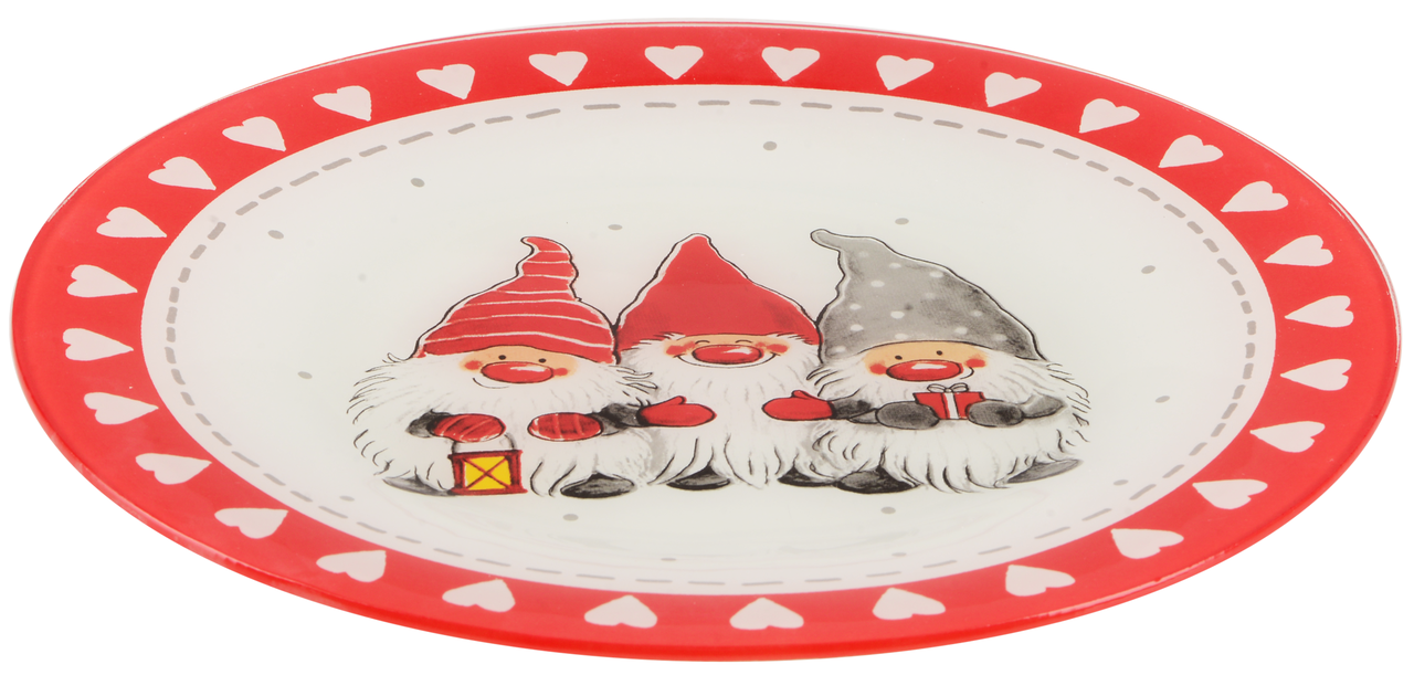 Блюдо VIVA NY GNOMES GIFT круглое стеклянное 26 см (S30105-2)