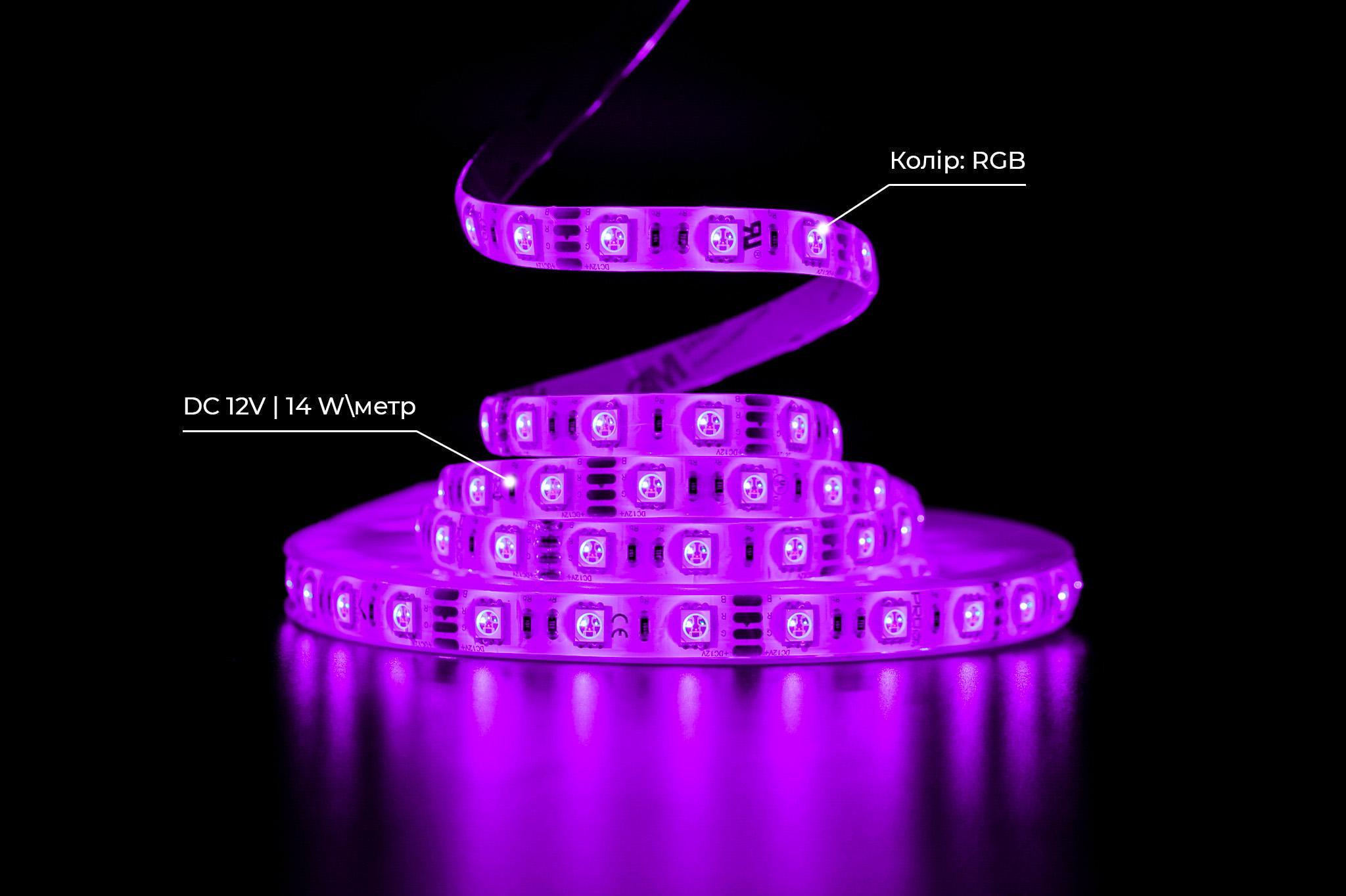 Светодиодная лента Prolum 5050/60 IP65 Series-SG RGB 12V Разноцветный (28522716) - фото 3 Светодиодная лента Prolum 5050/60 IP65 Series-SG RGB 12V Разноцветный (28522716) - фото 3