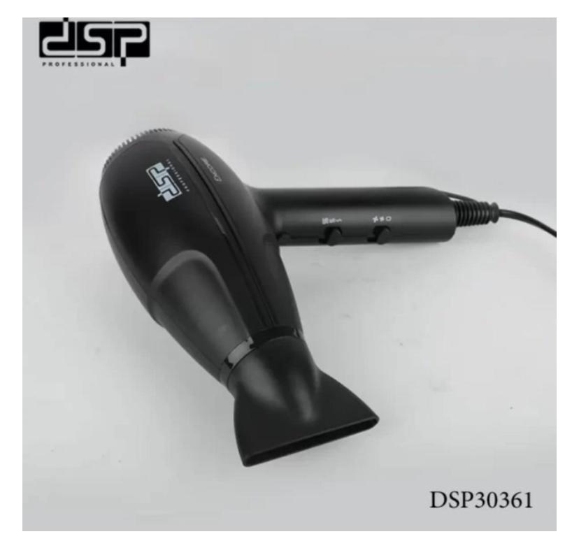 Фен для укладки и сушки волос DSP 30361 с концентратором 2000W Черный - фото 2 Фен для укладки и сушки волос DSP 30361 с концентратором 2000W Черный - фото 2