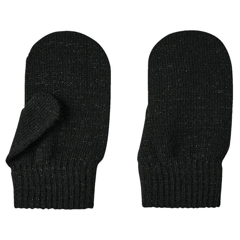 Дитячі рукавиці демісезонні в'язані для дівчаток Name It One size Чорний (25091736)