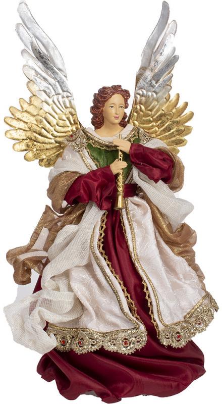 Фигура декоративная Рождественский Ангел в золотом и красном 47 см Фигура декоративная Рождественский Ангел в золотом и красном 47 см