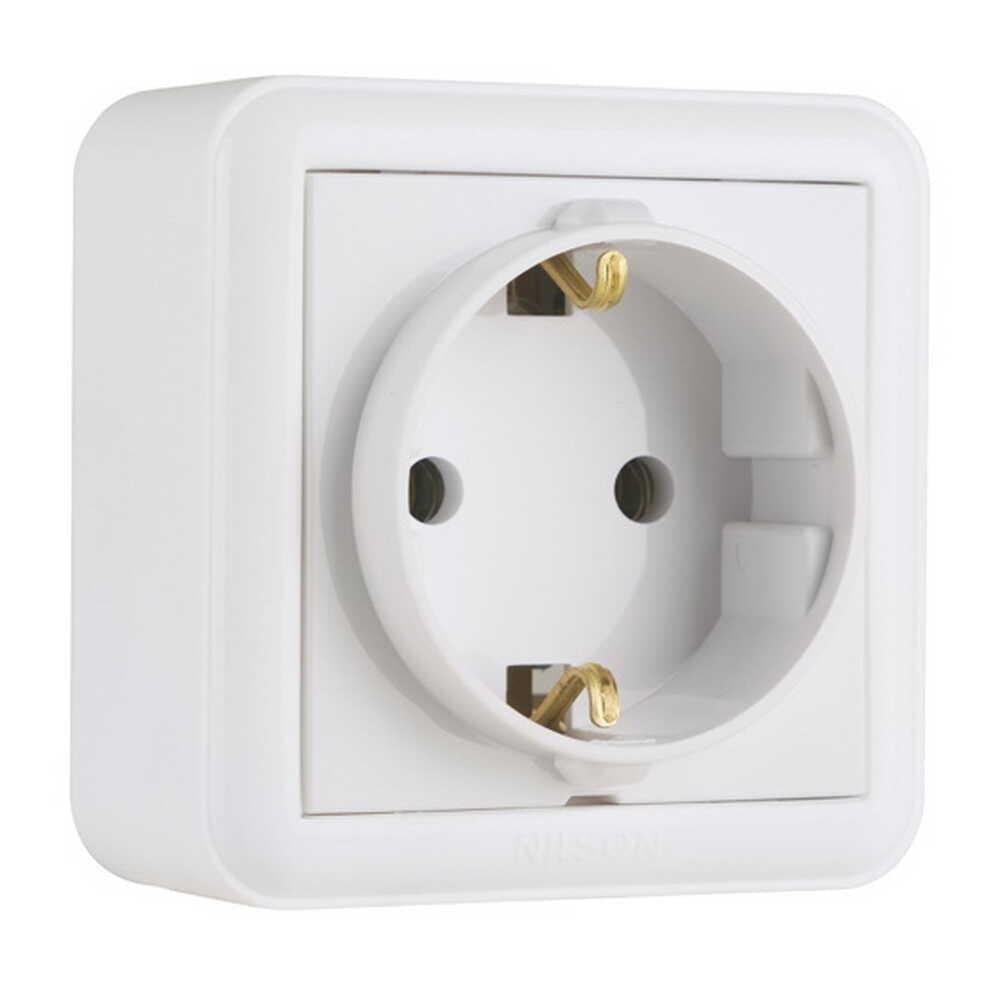 Розетка Nilson Unique одинарная с заземлением Белый (28111017)