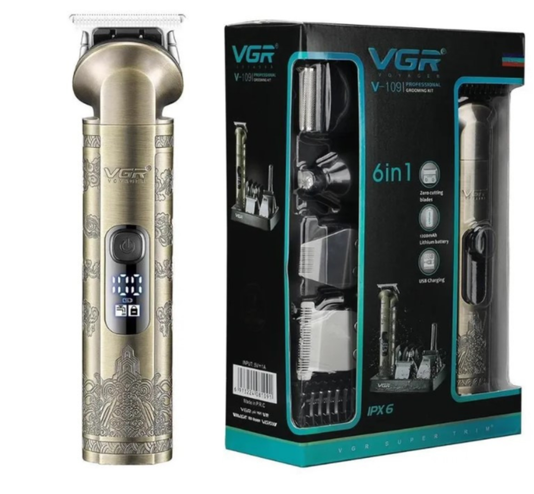 Набор для стрижки волос VGR V 109 аккумуляторный с насадками (24144473) - фото 6
