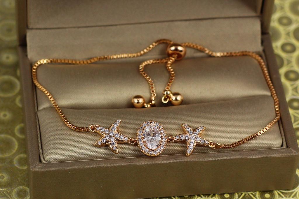 Браслет регулируемый Xuping Jewelry Посейдон на бегунке Золотистый (2067848336)
