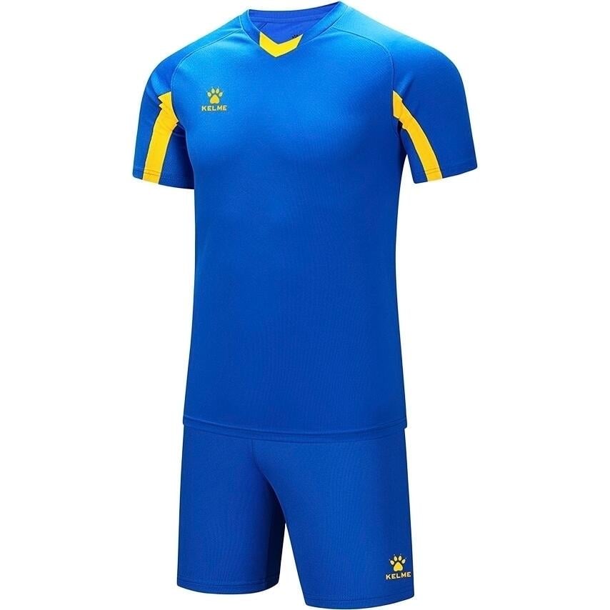 Комплект футбольної форми дитячий Kelme LEON 160 см Синьо-жовтий (7351ZB3130.9410)