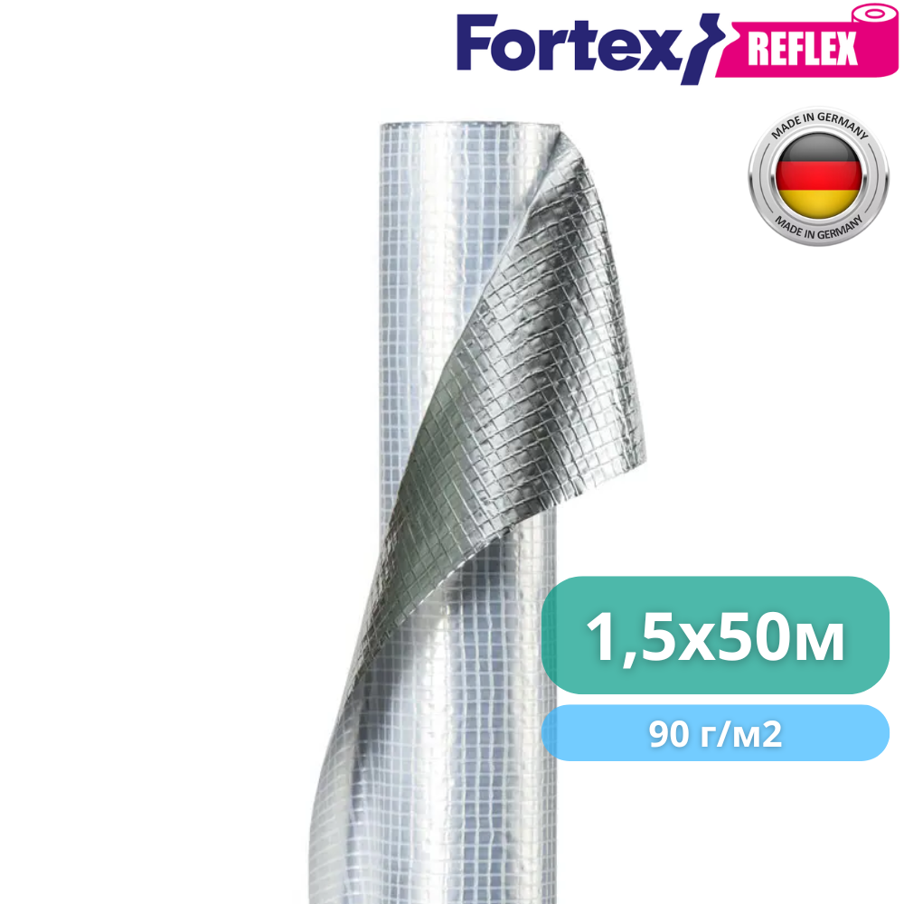 Плівка пароізоляційна Fortex Reflex армована 1,5 м x 50 м 75 м2 90 г/м2 (340011) - фото 3
