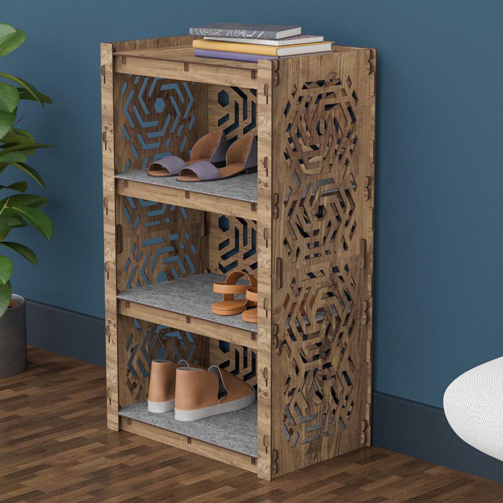 Полка для обуви деревянная Hexagonica Chevron на 4 полки 900х528х345 мм (111163) - фото 5