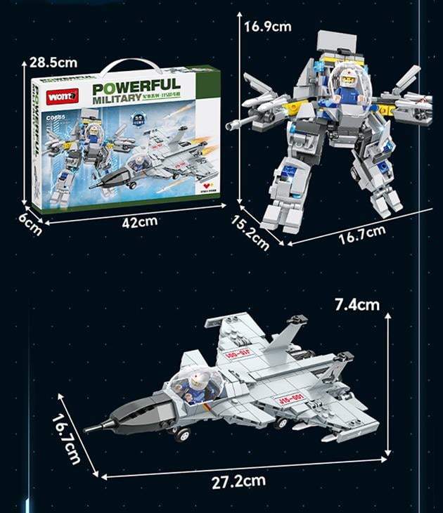 Конструктор Powerful Military Робот-Літак 2в1 314 деталей дитячий Білий - фото 6 Конструктор Powerful Military Робот-Літак 2в1 314 деталей дитячий Білий - фото 6