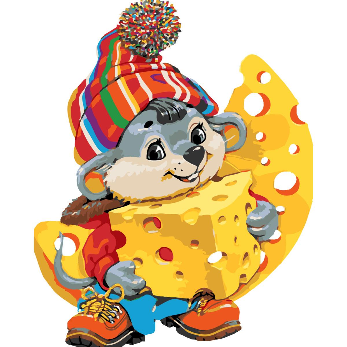 Картина по номерам Strateg Мышка с творогом 30x40 см (SS-6433)