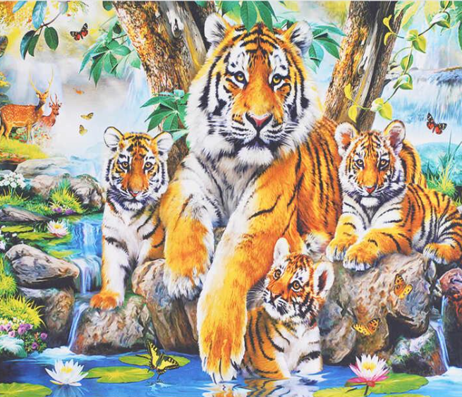 Картина за номерами TK Group 32503 30 Родина тигрів 40х30 см (121682)