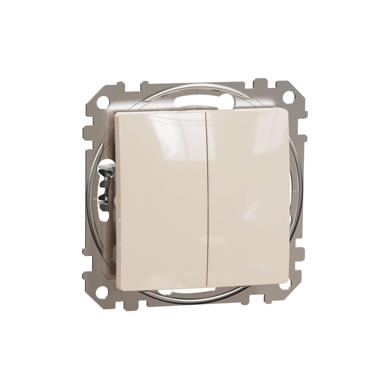 Выключатель двухклавишный Schneider Electric Sedna Design Бежевый (SDD112105)