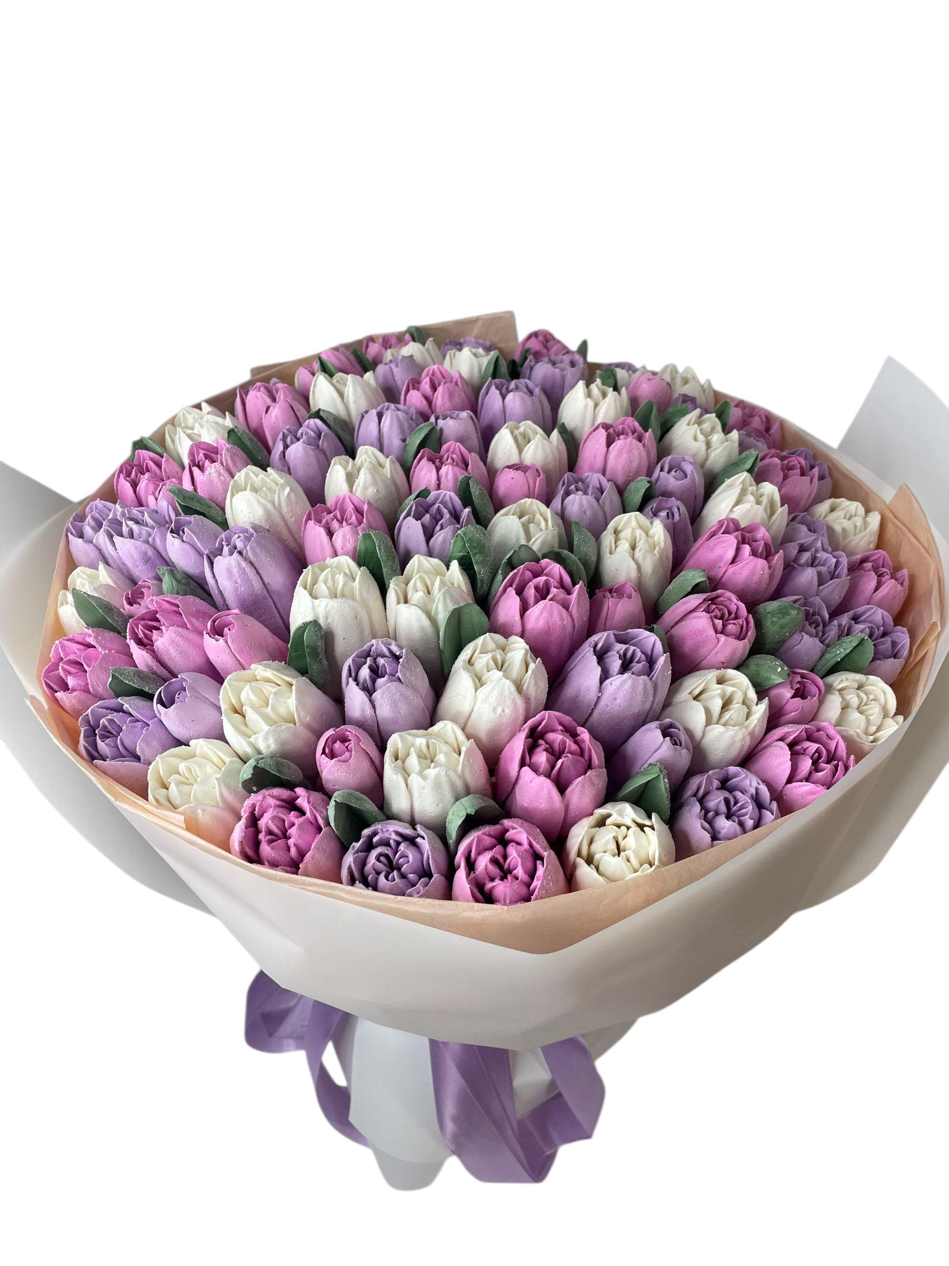 Букет зефірних квітів ручної роботи 35 см (30317723)