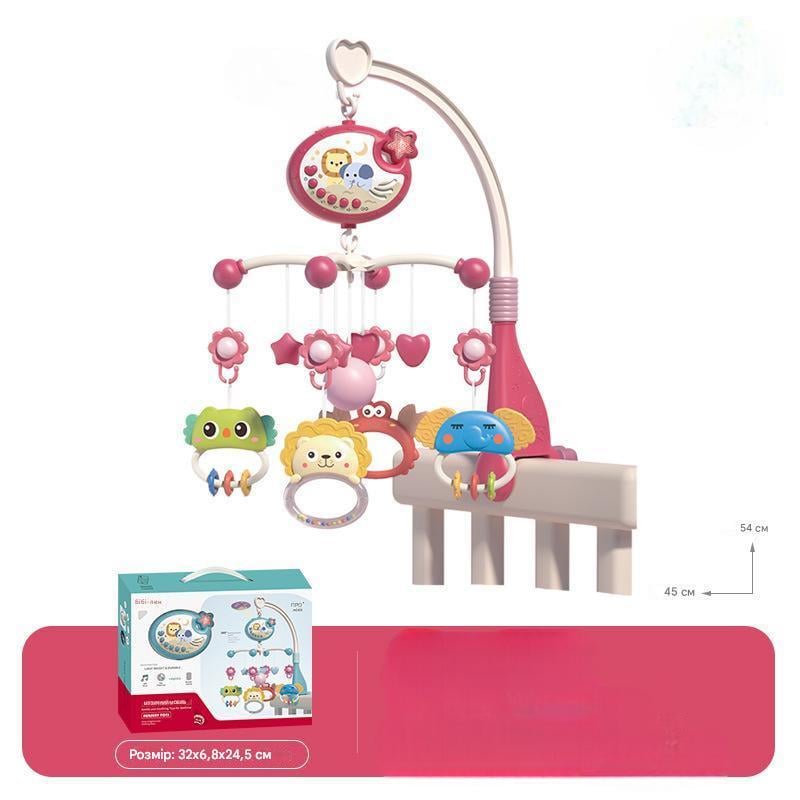 Мобіль музичний 2в1 з нічником Рожевий - фото 2