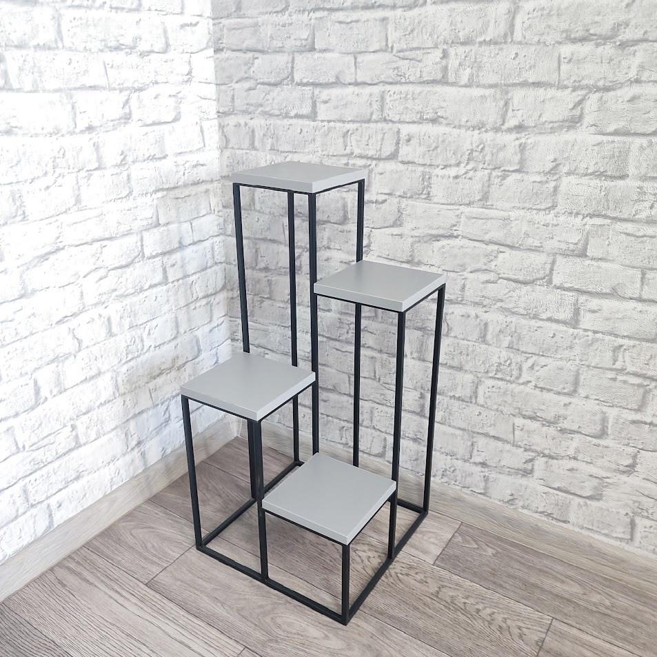 Підставка для квітів та декору Krei Флоренція Міні 680х340х340 мм Титан/Чорний (ПК5001.3)