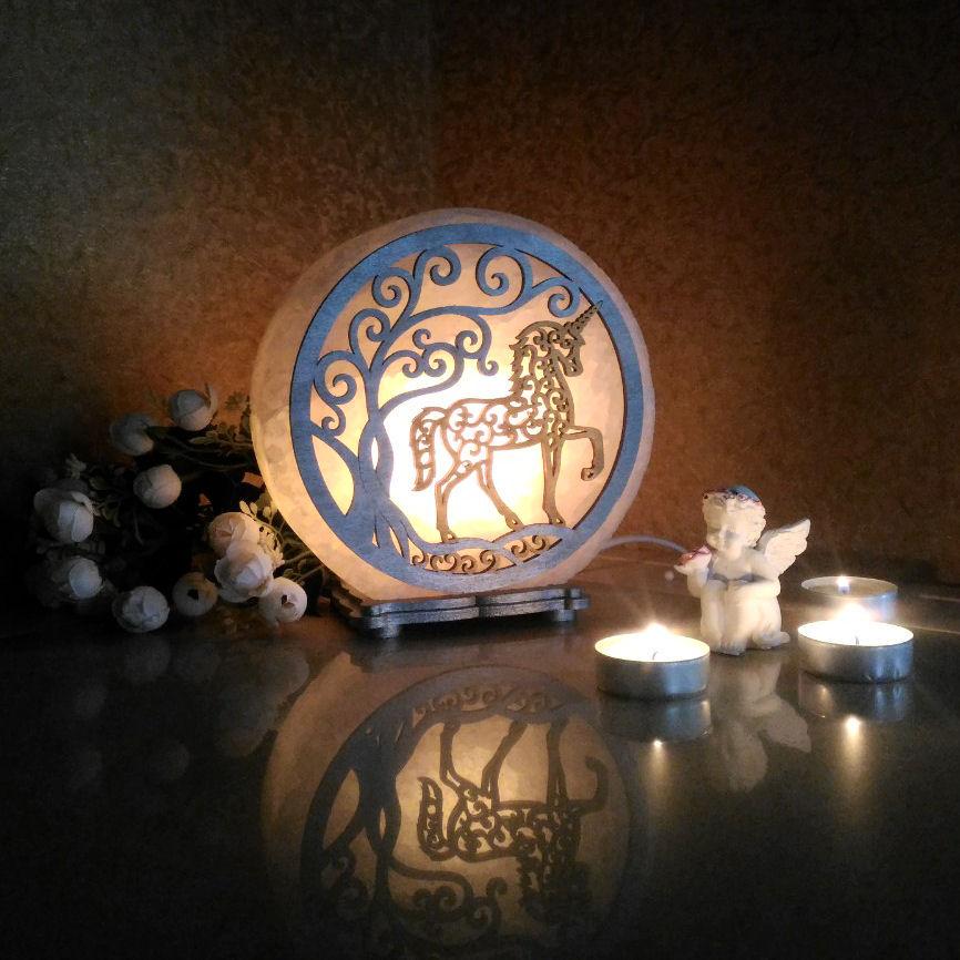 Соляной светильник Единорог (C-KБ-0002-y)